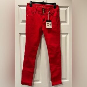 Angela Be Be Columbia jeans size 9 red pants NEW with tags inseam-28”